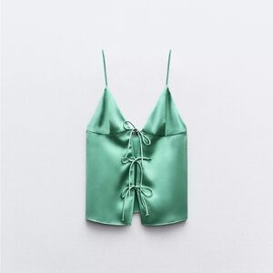 Zara Satin Effect top with bows